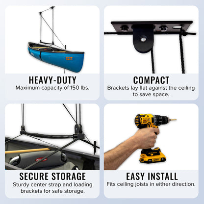 Cargo Box Ceiling Storage Hoist | Holds up to 150 lbs | 10' Lift