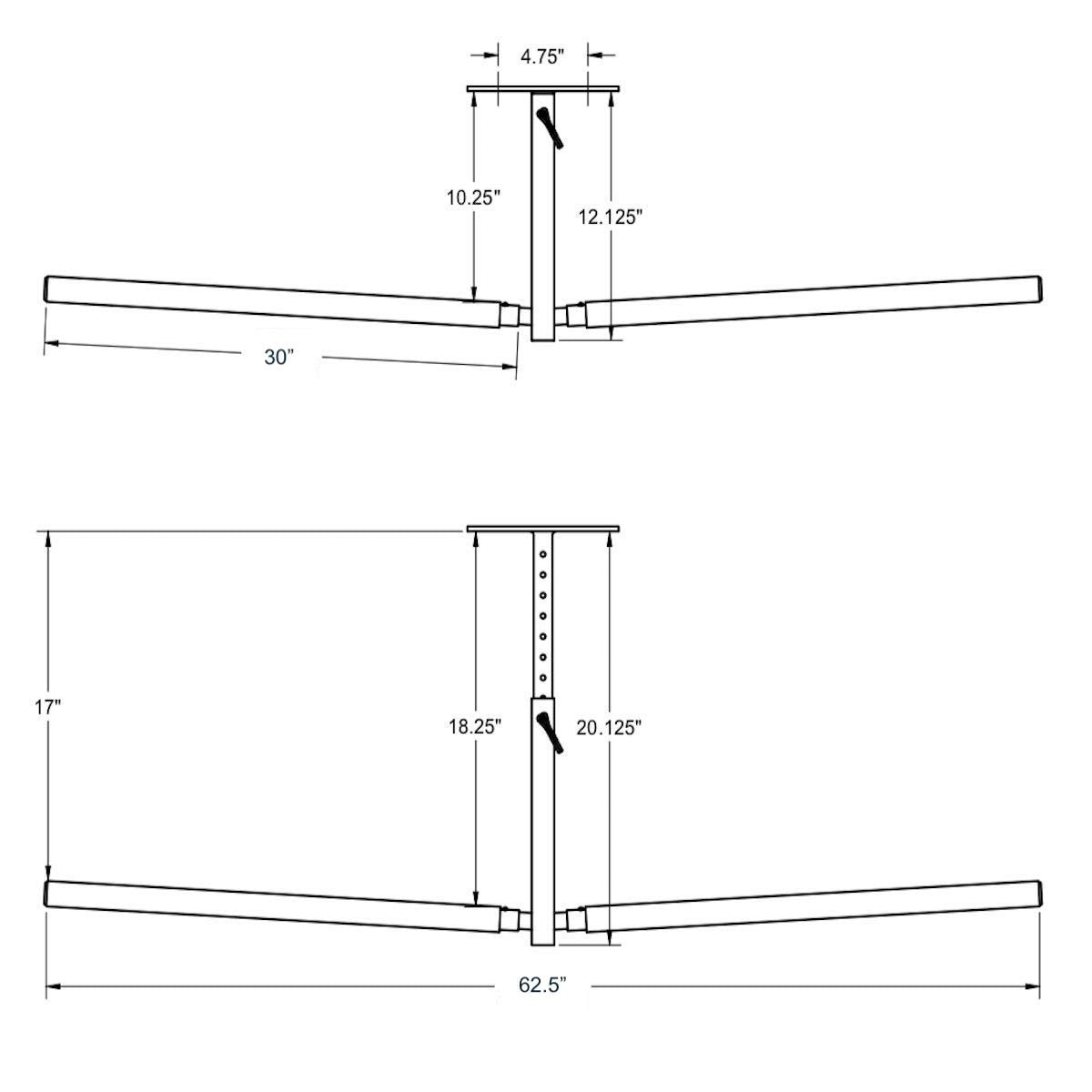 Adjustable Ceiling Storage Rack | Double | Holds 150 lbs